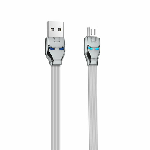 Кабель USB HOCO U14 Steel man, USB - MicroUSB, 2.4А, 1.2 м, серый, с индикатором кабель usb hoco u14 steel man usb microusb 2 4а 1 2 м серый с индикатором