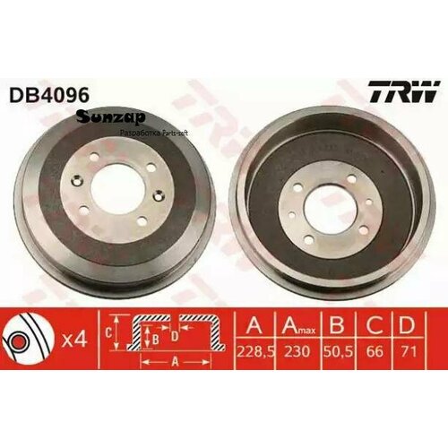 TRW DB4096 Тормозной барабан