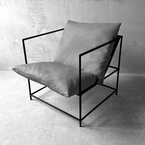 Кресло Флафф серый кожзам