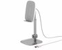 Подставка с зарядкой Baseus Literary Youth Desktop Bracket (Telescopic + Wireless Charging) Silver (SUWY-D0S)