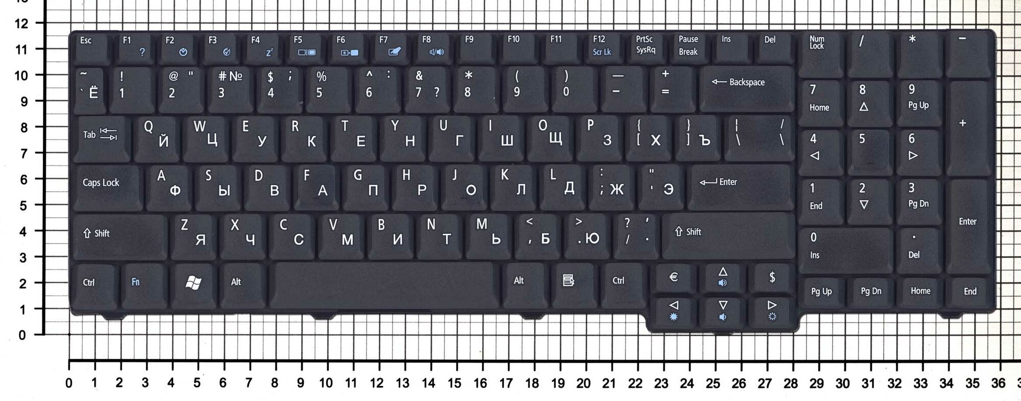 Клавиатура для ноутбука ACER MP-07A53US-920 черная матовая
