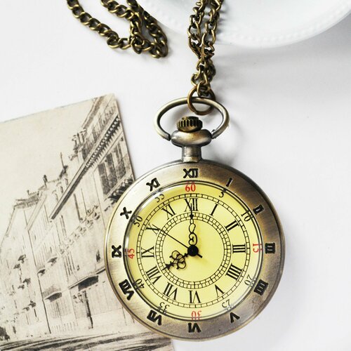 Карманные часы, коричневый