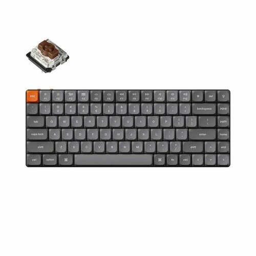 Беспроводная механическая ультратонкая клавиатура QMK Keychron K3 Max 84 клавиши RGB-подсветка Gateron Brown Switchрусская раскладка 22216₽