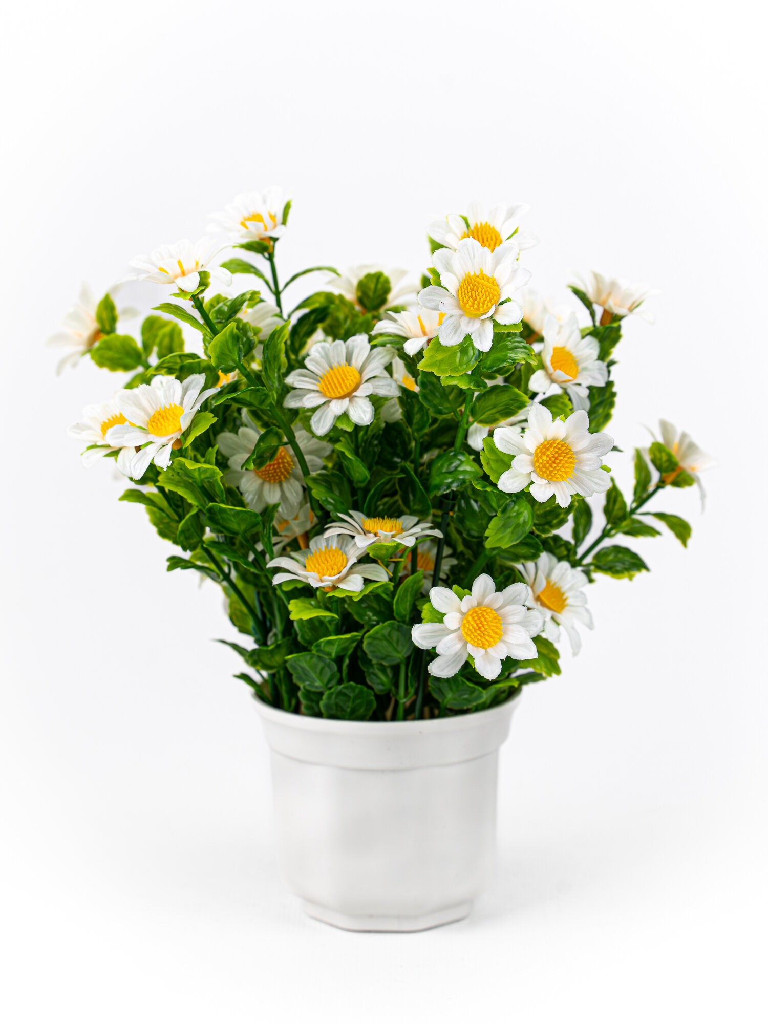Искусственное растение и цветы в кашпо Ромашка