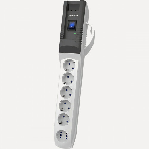 Изображение товара Сетевой фильтр Zis Pilot PRO USB 5м (6 розеток) серый