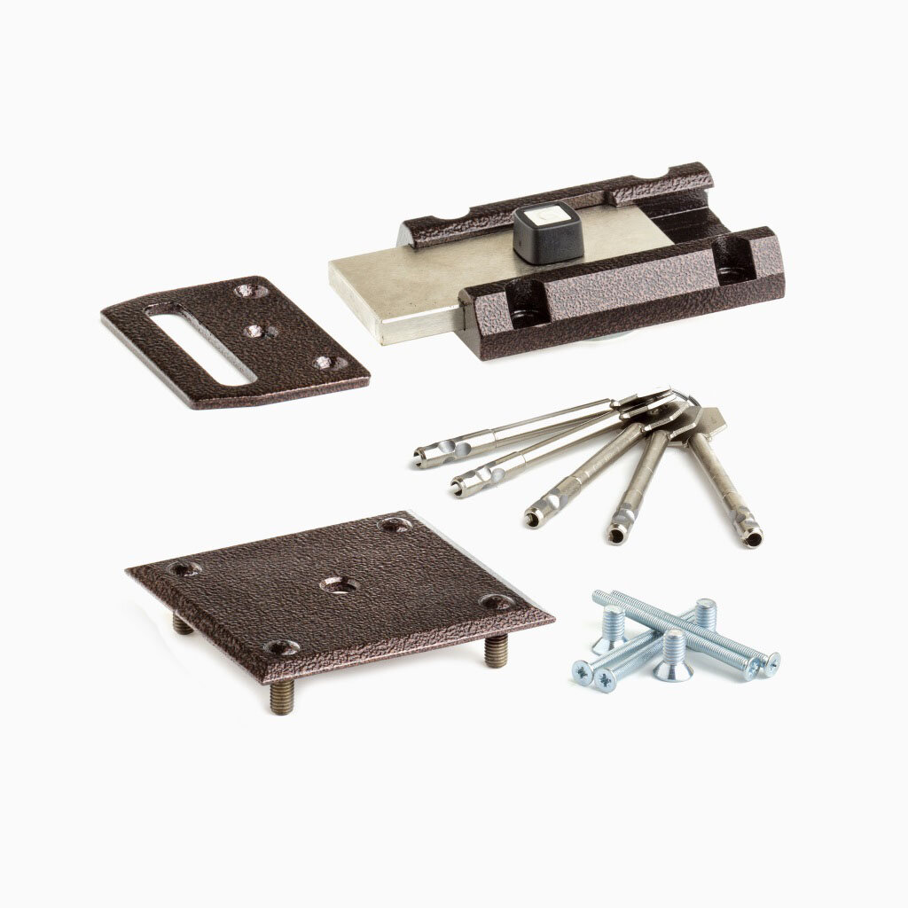 Замок накладной Поливектор Барьер 3 МК Гост 3, цвет коричневый - фото №19