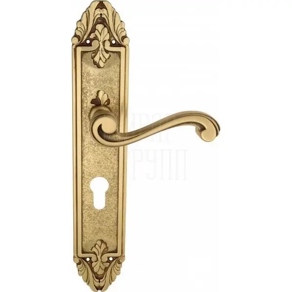 Дверная ручка Venezia "VIVALDI" на планке PL90 французское золото (cyl)