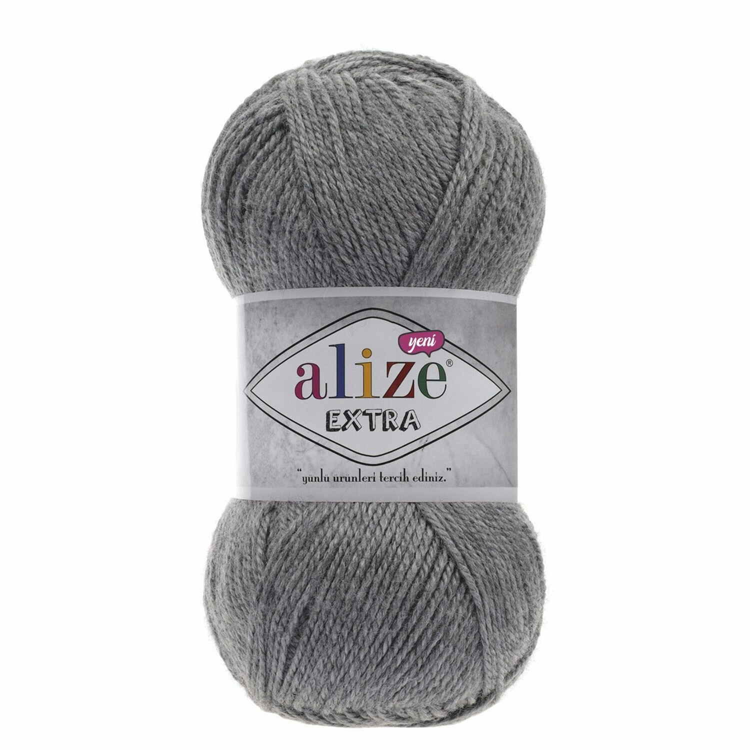 Пряжа ALIZE EXTRA (Экстра), серый меланж - 21, 100% акрил, 5 мотков, 100 г, 220 м.