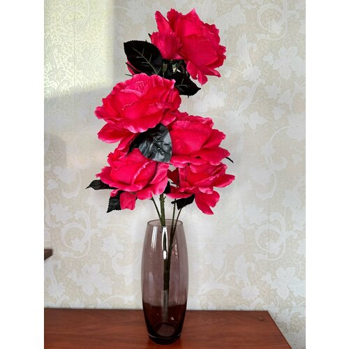 Розы Гиганты Красно-розовые, искусственные цветы, Декор для дома
