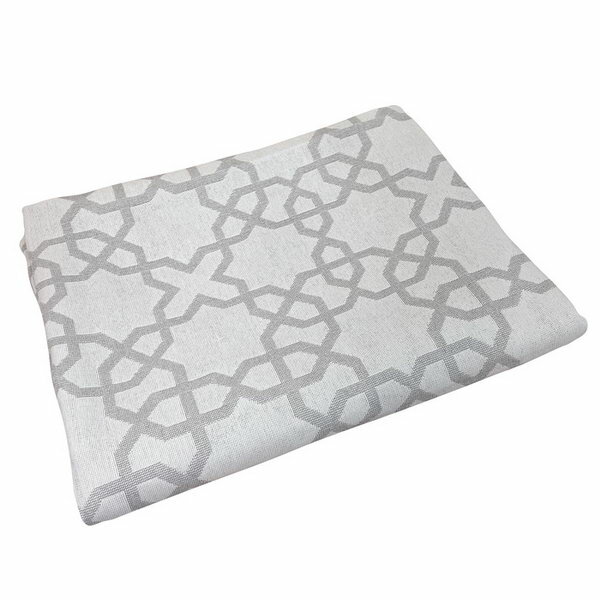 фото Покрывало жаккардовое Марокко 145х212см, бел/сер, хл 50%, пэ 30%, пан 20%
