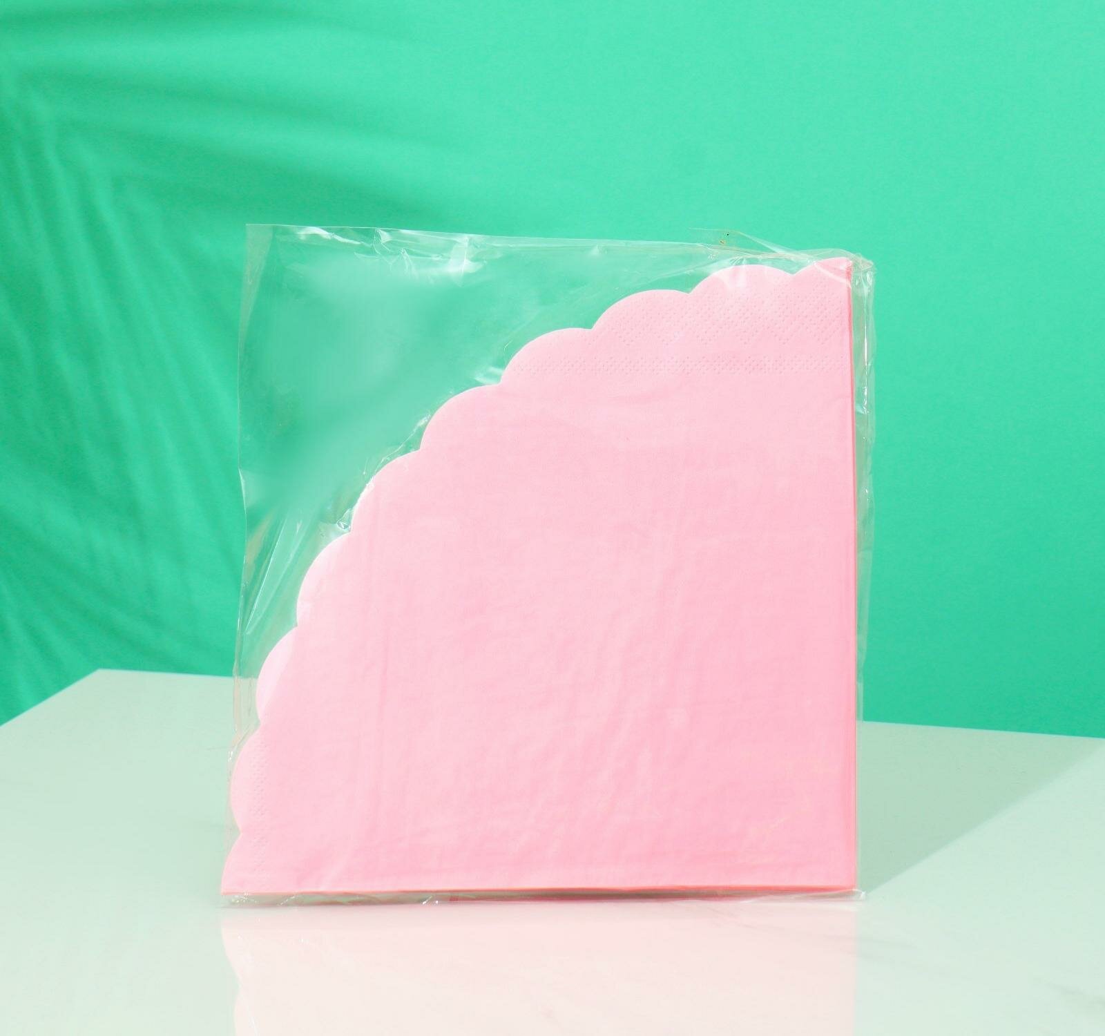 фото Салфетка круглая 32 см 12шт/уп Розовый