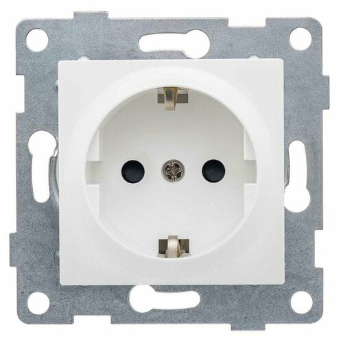Розетка 1-м СП Ugra 16А 250В с заземл. защ. шторки механизм бел. GUSI С11Р4-001