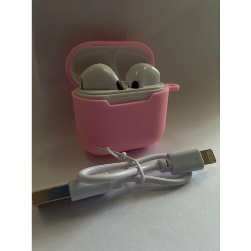 Наушники беспроводные белые с розовым чехлом 650₽