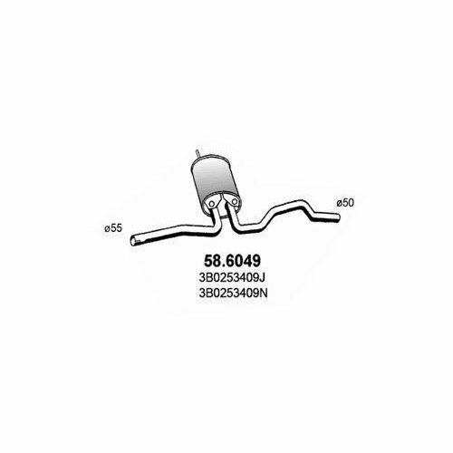 Средний глушитель выхлопных газов, ASSO 58.6049 (1 шт.)