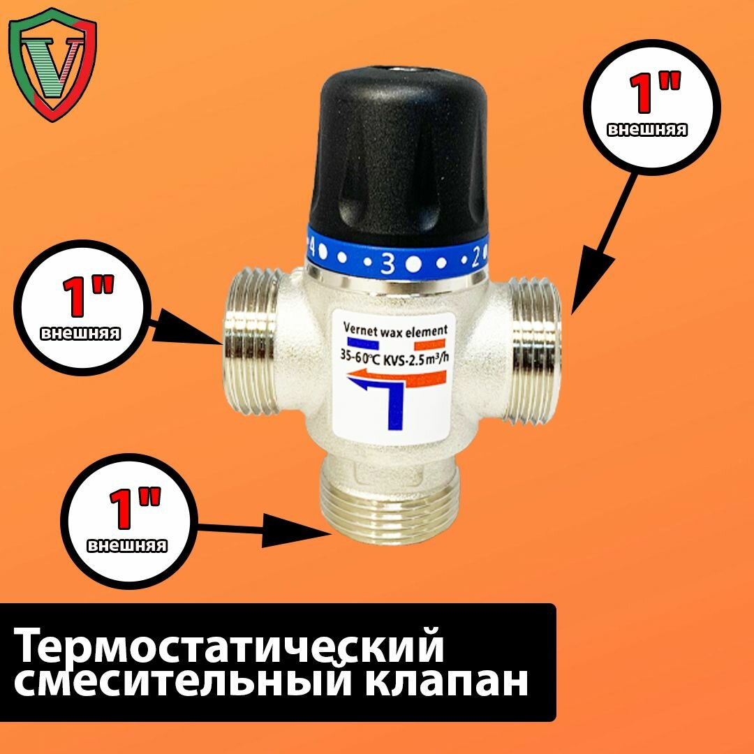 Термостатический смесительный клапан 35-60'С VR181 - ViEiR