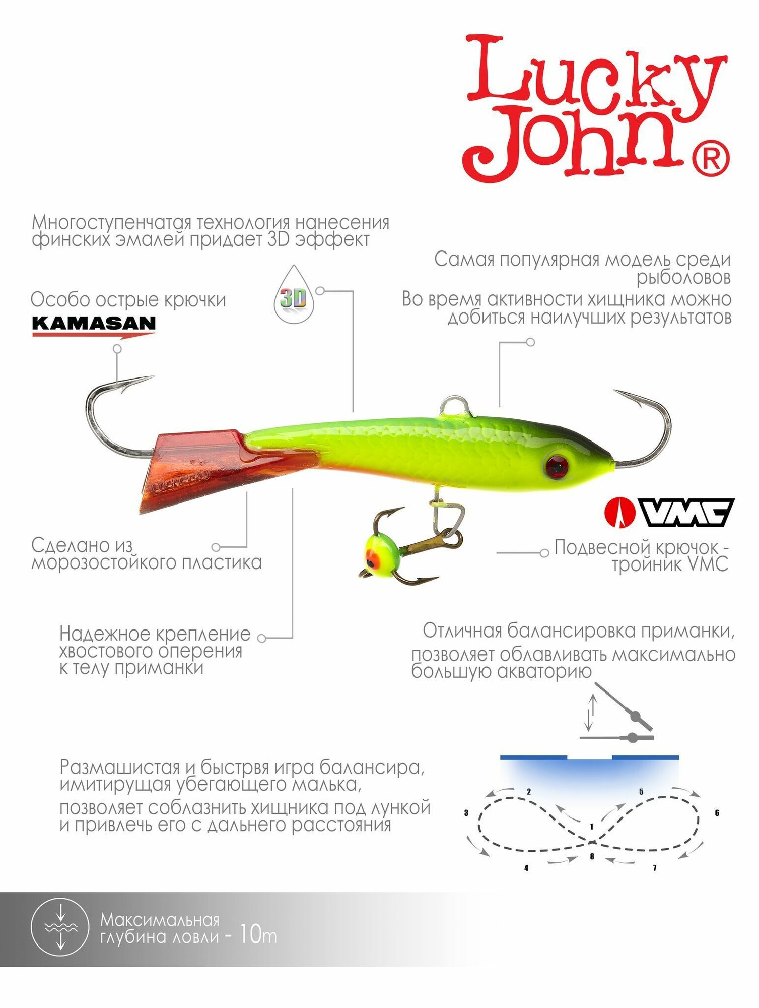 Балансир Lucky John Classic 6 60мм/26rt RIBOLOV SERVICE - фото №8