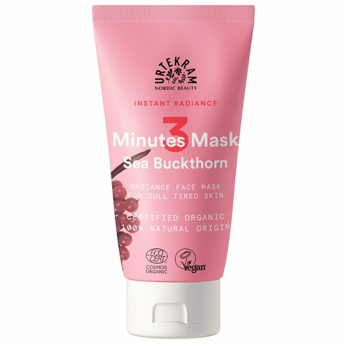 Маска для лица трехминутная - Мгновенное сияние с облепихой 75 мл Urtekram Уртекрам 1325₽