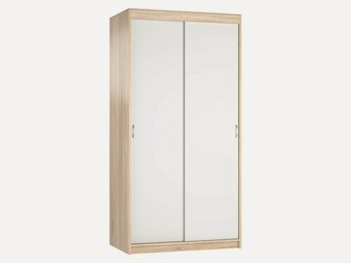 Изображение товара Шкаф купе для одежды со штангой "Эко 2" 100х200х60 Дуб сонома / Белый