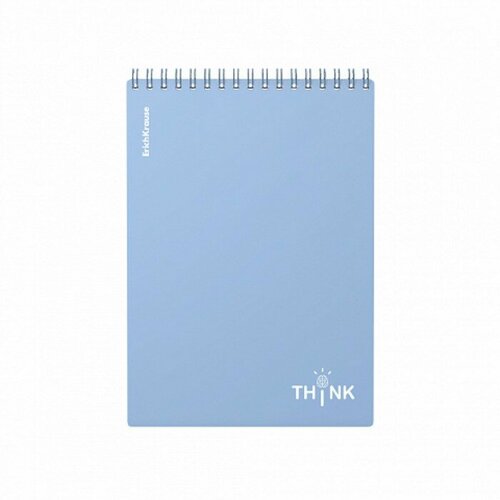 Блокнот А5 80 листов клетка на спирали ErichKrause Symbol голубой пластиковая обложка 446₽