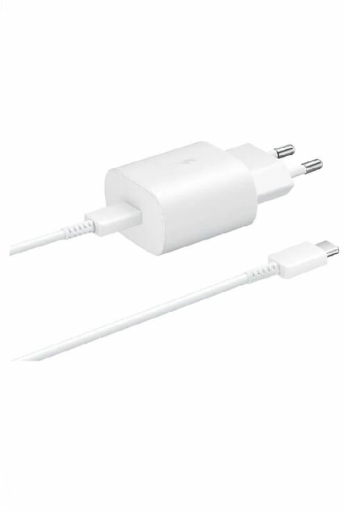 Сетевое зарядное устройство Samsung c кабелем USB Type-C, быстрая зарядка 25 W, белый