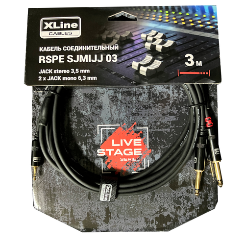 Xline Cables RSPE SJMIJJ03 Кабель специальный Mini JACK stereo 3.5mm - 2 x JACK mono 6.3mm, 3м stagg nyc3 mps2pr кабель stereo jack 3 5 2 x mono jack 6 3