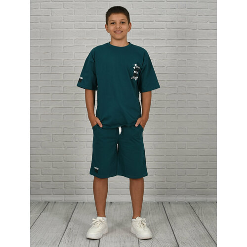 Комплект одежды LIDЭКО, размер 80/158, синий, зеленый сорочка lidэко размер 80 158 зеленый