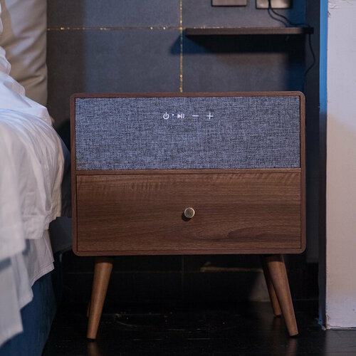 Тумбочка прикроватная с зарядкой и аудиоколонками LevelMore, 48х32х51 см