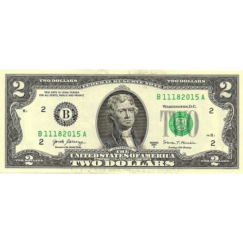 2 доллар 2017 г США № 2015 банкнота номиналом 2 доллара 2017 года сша unc