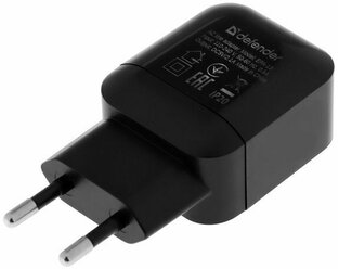 Сетевое зарядное устройство Defender EPA-13, 2 USB, 2.1 А, черное (комплект из 3 шт)