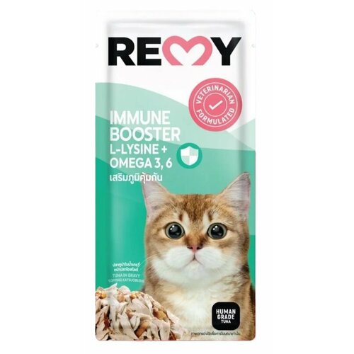 Корм влажный для взрослых кошек REMY, тунец с кацуобуси в соусе, для укрепления иммунитета, 70 гр