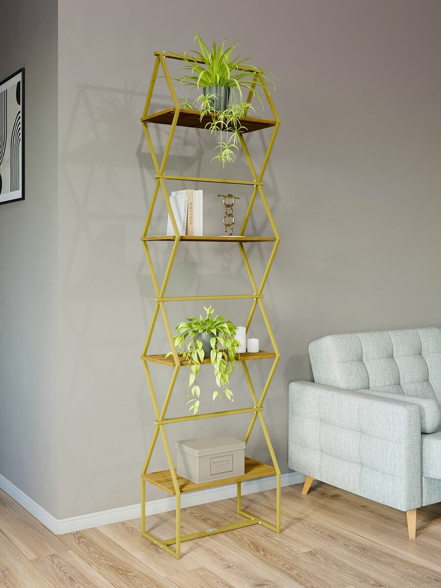 фото Стеллаж деревянный металлический для дома