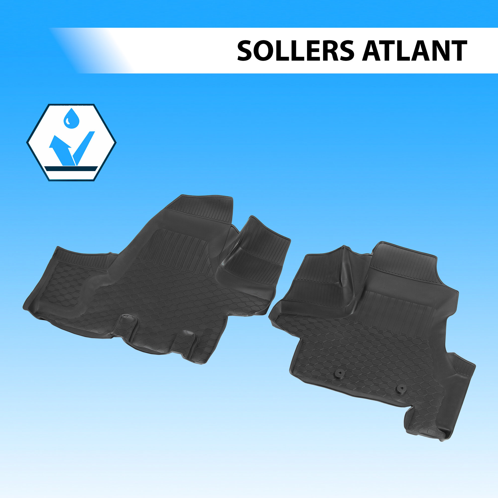 фото Коврики в салон автомобиля Rival для Sollers Atlant ЦМФ 2023-н. в, полиуретан, 2 части, 11601001