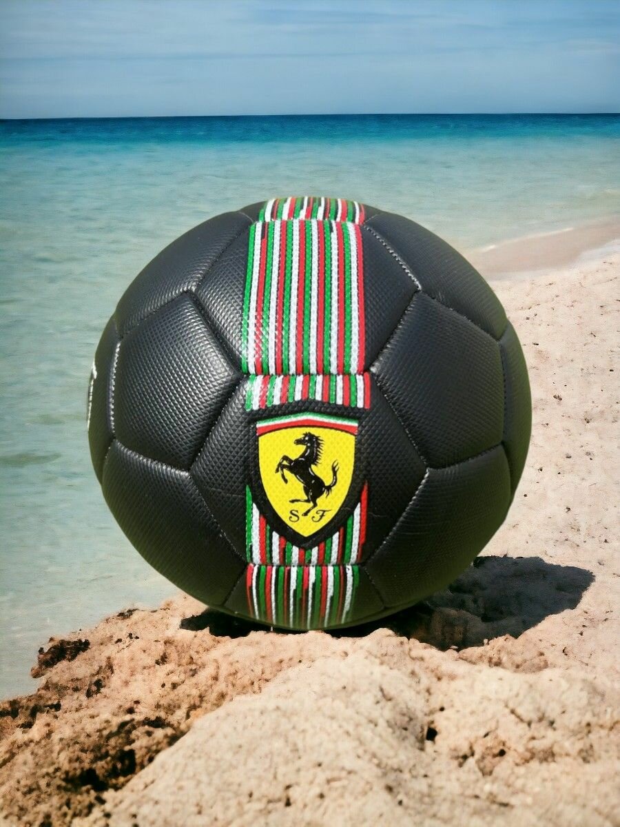 Мяч футбольный с логотипом "Ferrari", Ф-03 черный