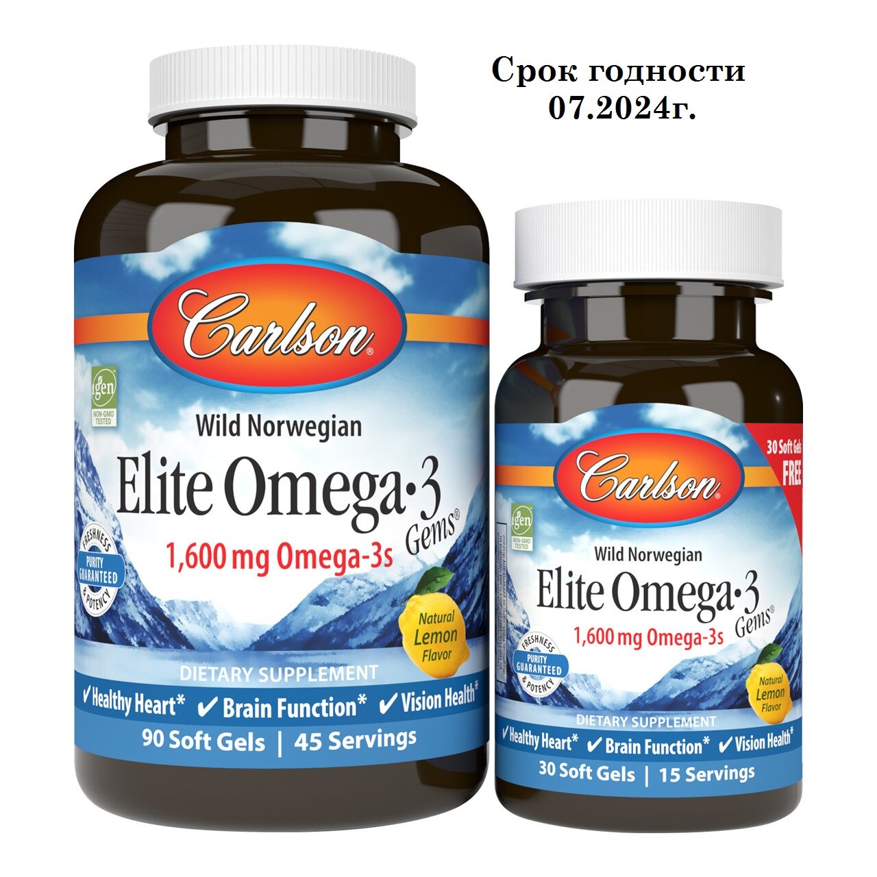 Carlson Labs Elite Omega-3 Gems 30+90 Soft gels