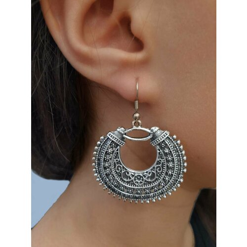 Серьги, серебристый