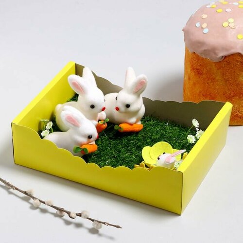 Пасхальный декор Зайчики на травке 24 19 11 см 1395₽
