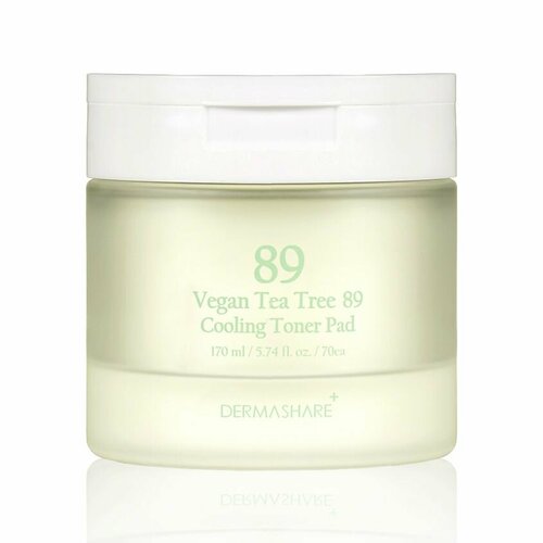 DERMASHARE Пэды для лица Vegan Tea Tree 89 (70 шт)