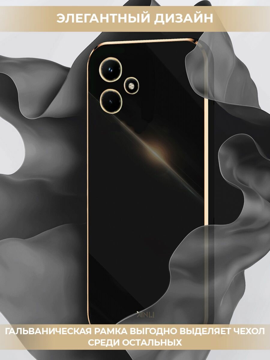 Чехол на Infinix hot 30i силиконовый защитный бампер с защитой камеры для Инфиникс Хот 30i Черный — фото 1