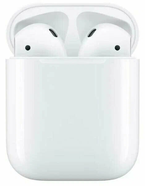 Беспроводные наушники Apple AirPods 2(A2032/A2031/A1602) , белый кейс с проводной зарядкой