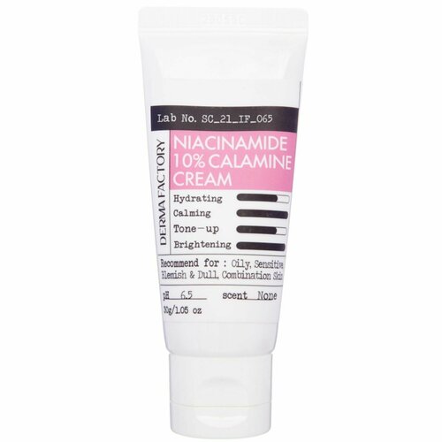 Derma Factory Себорегулирующий крем для лица с ниацинамидом и каламином Niacinamide 10% Calamine Cream 30 мл.