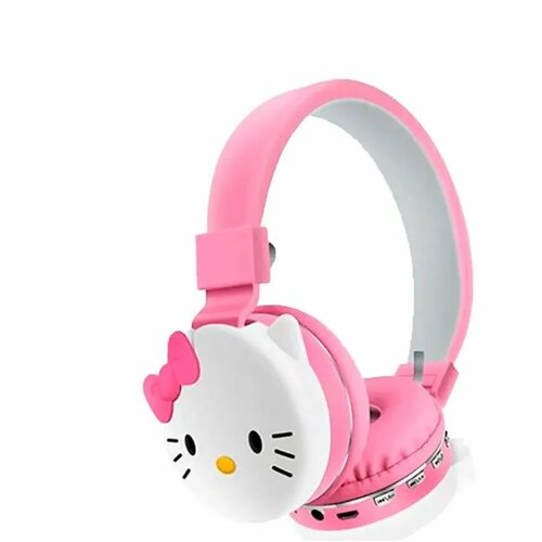 Наушники беспроводные (Bluetooth 5.2) / детские в стиле Hello Kitty / Хеллоу Китти