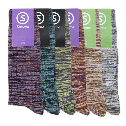 Носки Soclumo Комплект носков Soclumo 6 пар, 6 пар, размер 41-45, красный, зеленый, фиолетовый