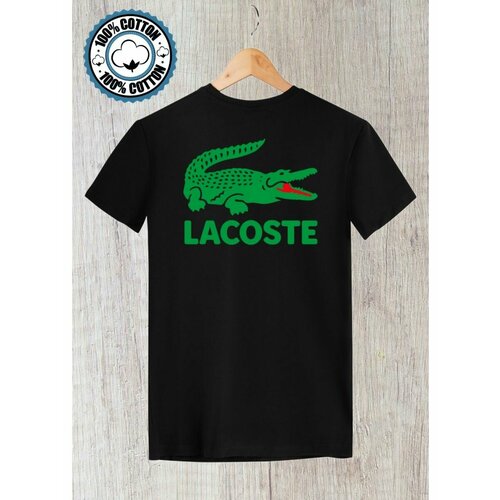 Футболка крокодил лакост lacoste, размер XXXL, черный