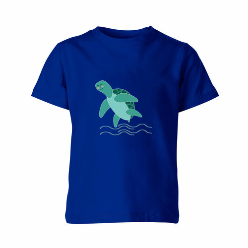 Футболка Us Basic, размер 12, синий мужская футболка черепаха водная красная мультяшная 2xl белый