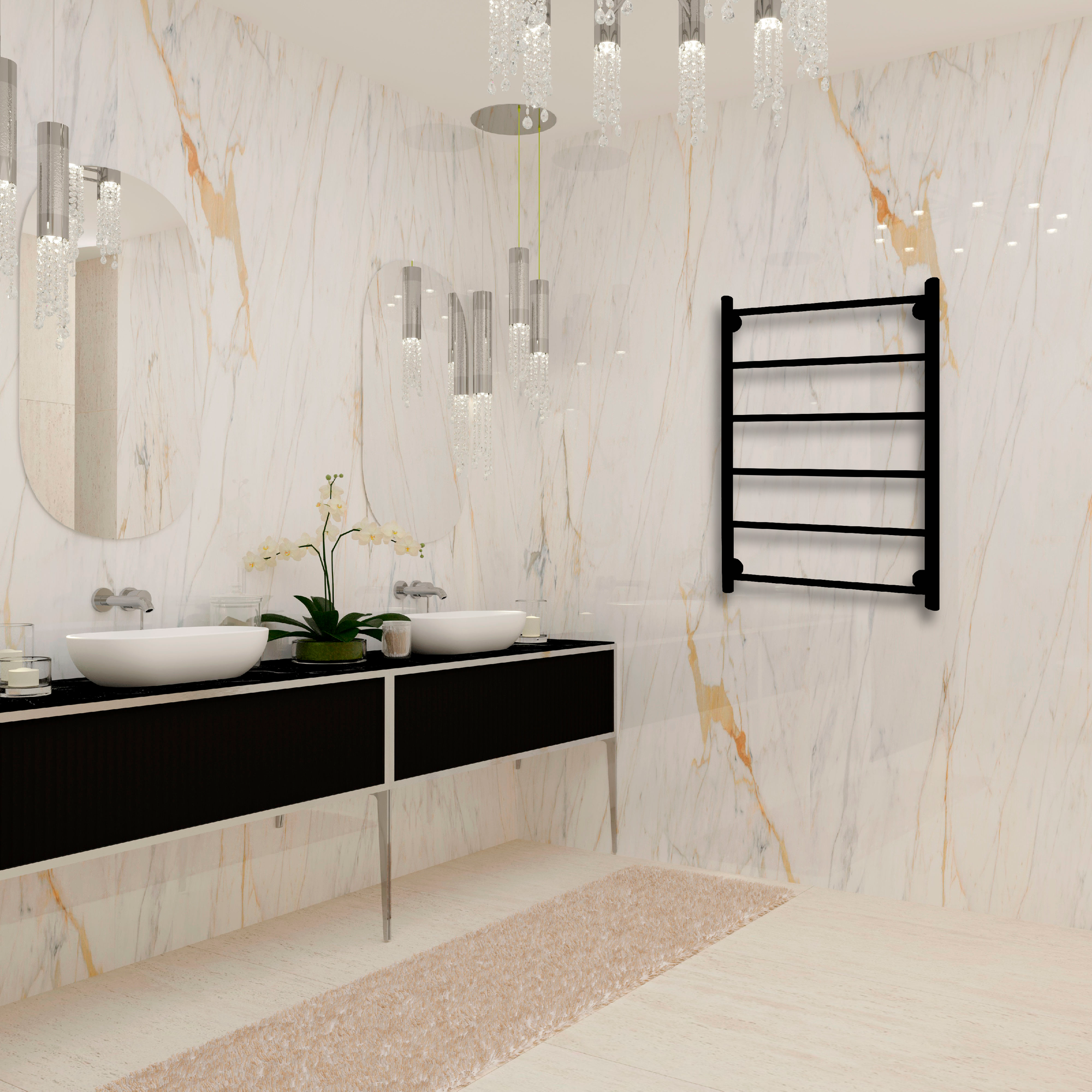 фото Полотенцесушитель Аврора П6 500*800 белый матовый