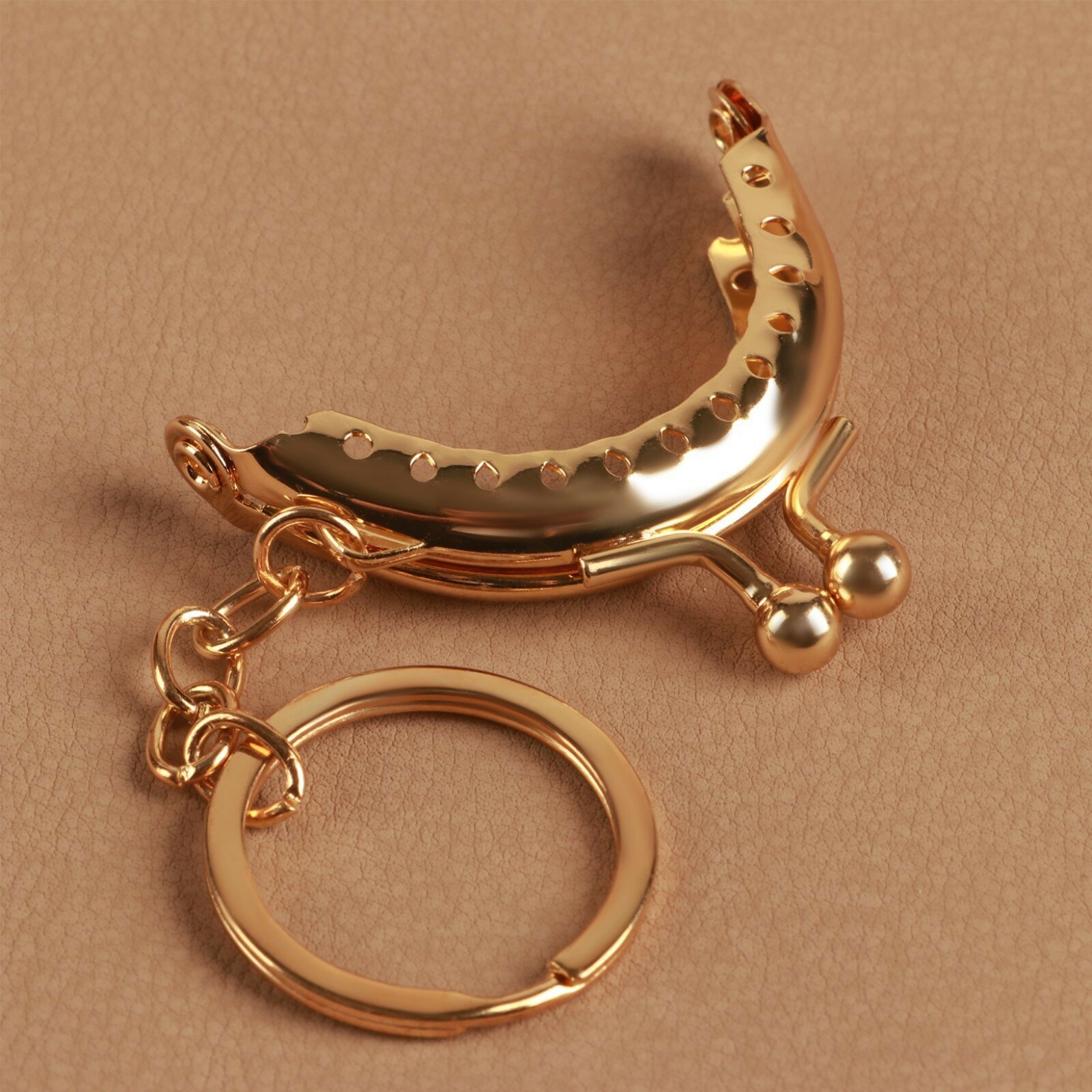 Фермуар пришивной «Полукруг», с кольцом, 5,3 × 4 см, цвет золотой (2шт.)