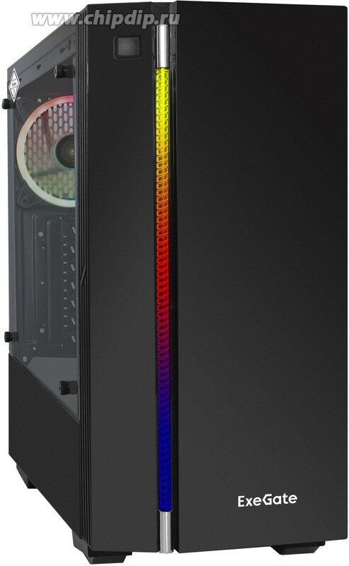 Корпус ATX Exegate EX283744RUS miditower, 500NPX, 120mm, с окном, 2*USB+1*USB3.0, HD Audio, black-RGB light - фото №13