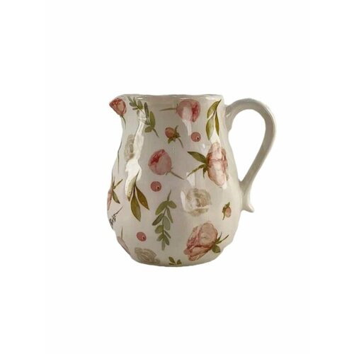 Кувшин декоративный с узором в стиле прованс Ваза керамическая винтажная Оригинальный ваза-кувшин для декора интерьера Красивый сувенир в подарок маме бабушке сестре родителям подруге на 8 марта день рождения юбилей годовщину Высота 20 см 3400₽