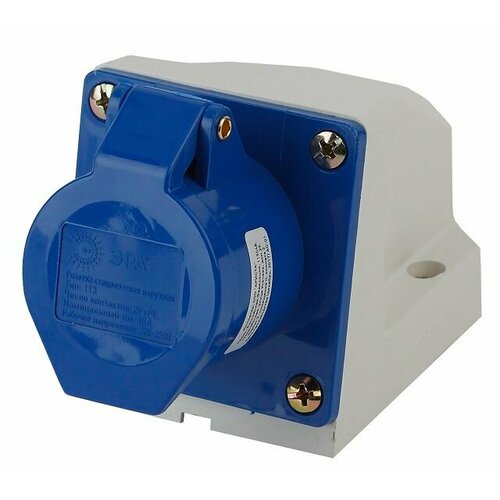 Розетка силовая стационарная наружная 113 Эра 2РРЕ 16А 220В IP44 1264₽
