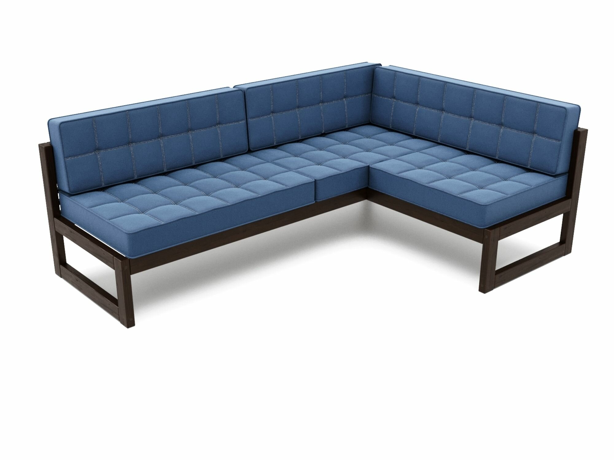 фото Большой угловой диван сега-у правый, черный-сосна, велюр, массив дерева, офисный, садовый, для кафе и бара, скандинавский лофт